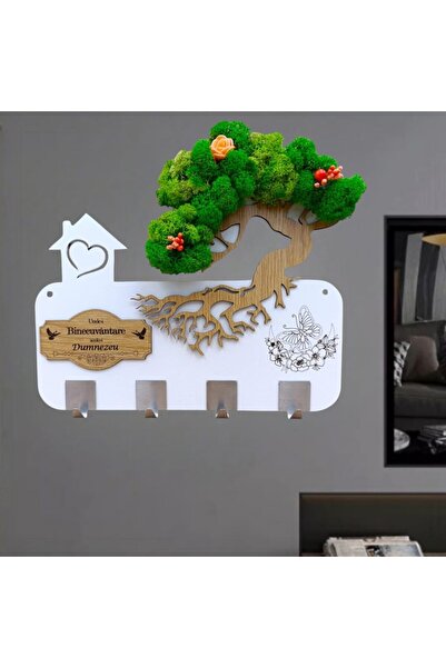 OEM Wall hanger - personalized gift with preserved lichens and message "Family is Everything!" 38x28 cm,