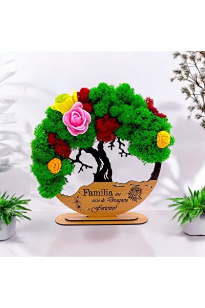OEM Tree of Life Wall Art with Stabilized Moss, Personalized Message, 25cm, Black