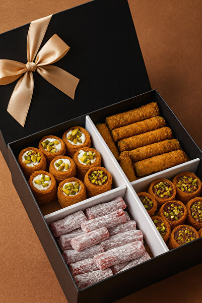 karacadağ Premium Kadayıf Tatlı Mix Kutusu – Fıstıklı Sarma, Çıtır Kadayıf, Antep Fıstıklı Lokum 1,5 kg