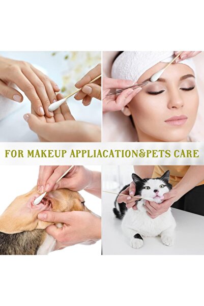 Generic Azoni Long-Handle Bamboo Cotton Swabs, 200 pcs, 8 in / 20 cm