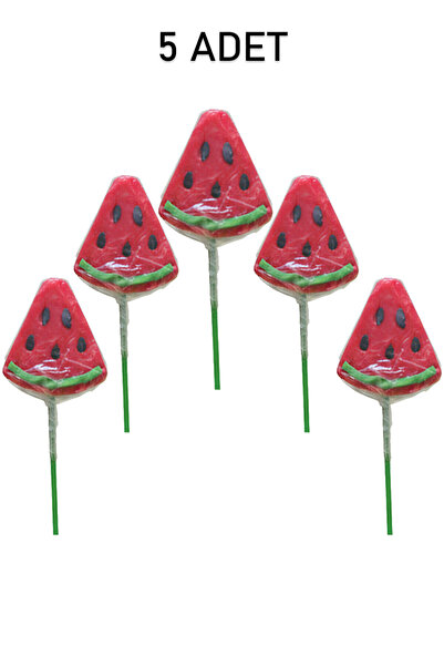 Goldwither Büyük Boy Karpuzlu Sosyete Şeker 5 Adet Lolipop Çubuklu Çocuk Doğu...