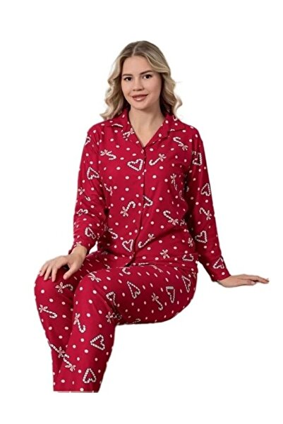 bipamuk Serel Collection Women's Pajama Set Warm Soft Textured Long Sleeve Comfort
