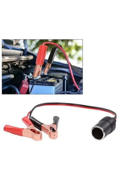 SEM Adaptor brichetă pentru baterie auto/motocicletă cu clemă, încărcător auto 12-24 V