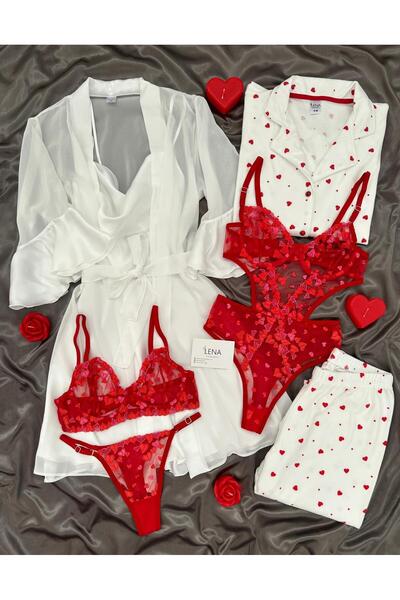 Lena Homewears Desante 7 Piece Giant Nightgown Dressing Gown Pajamas Underwear Dowry Set (Boxed)