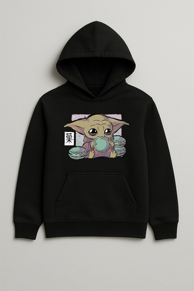 SVART WEAR Baby Yoda Star Wars Baskılı Unisex Çocuk Hoodie Sweatshirt