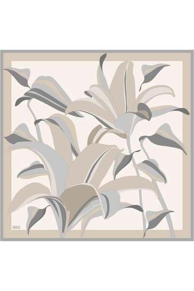 Belli Eșarfă din mătase twill - 4035-85 Bej Gri