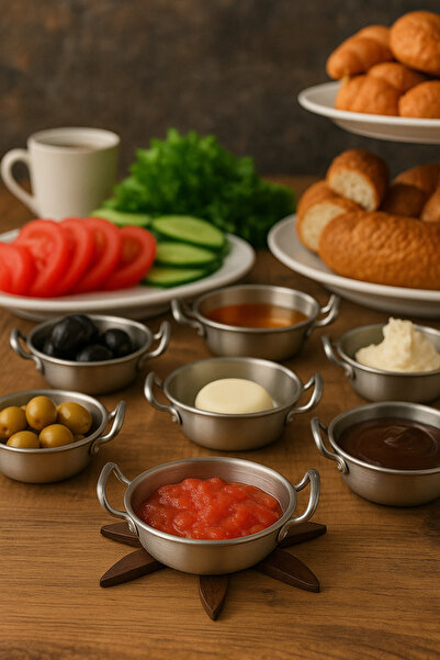 DailyHome Gümüş sosluk ve kahvaltılık sunum tabağı 10CM (1 adet)