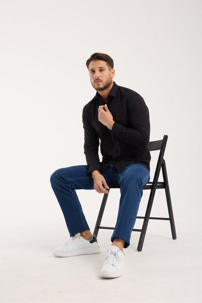 jack carisma Slim Fit Cotton Linen Textured Men's Shirt