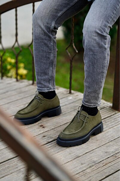 Ahmed Hamdi Bey Mateo haki nubuck men's leather shoes