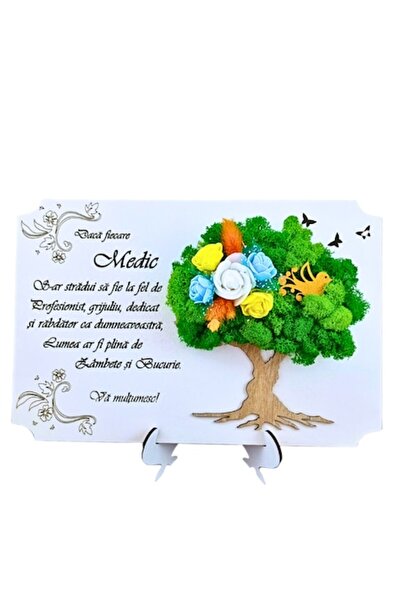 OEM Tablou decorativ cu mușchi stabilizat și suport, mesaj personalizat grava...