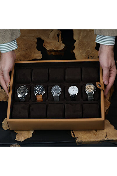 Onywatch Leather Watch Box Watch Collection Box 15Pcs