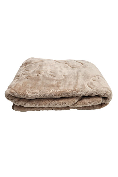 fantasialand Thick winter plush blanket, HTP 111, brown color