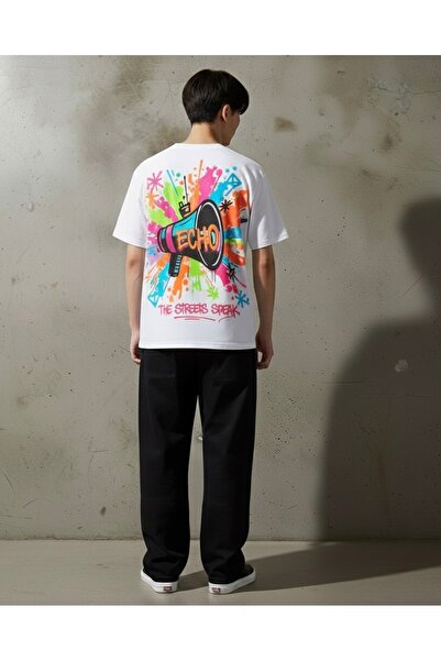 Infire clothing تي شيرت للجنسين قصة فضفاضة إيكو مطبوع