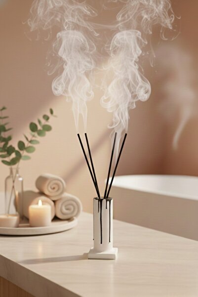 betonmall 4 Piece Concrete Bathroom Set Toothbrush Holder Candle Holder Incense Burner Tray Modern Design