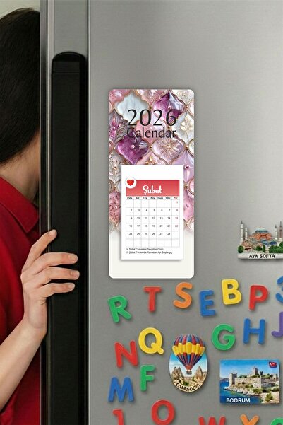 Tieni 2026 Takvimi | Buzdolabı Magnetli Takvim | Refrigerator Magnet Calendar |Kd1216