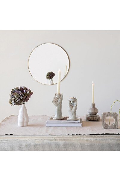 Bloomingville Marble Taper, Beige Candle Holder