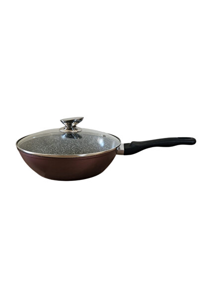 OEM Deep frying pan, with glass lid, 26cm, 3-layer ceramic coating, capacity 3.5L