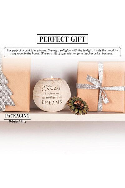 Pavilion Gift Company 19004 Light Your Way Terra Cotta Candle Holder, Teacher, 4-Inch