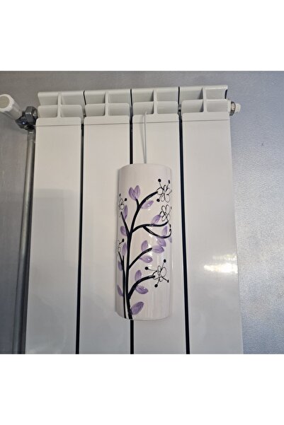 FRANDIS Ceramic humidifier with radiator hook, Frandis, 8x3.5x21.5 cm, white with flowers, 280074