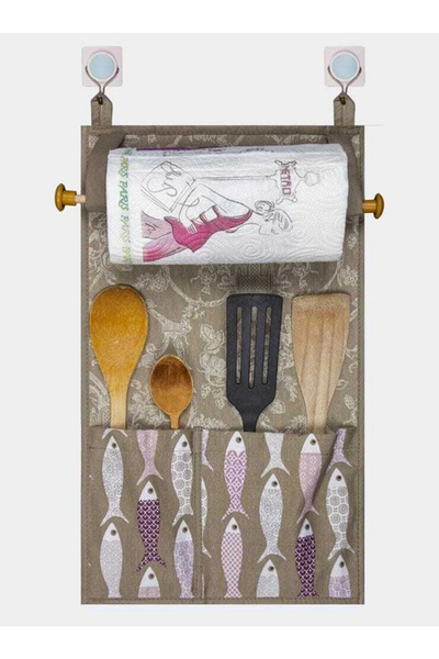 Epilons Multi-Purpose Wooden Handle Kitchen Napkin Rack and Spoon Holder