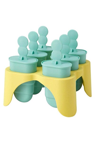 Generic Ice Lolly Maker - Turquoise & Yellow (Reusable Frozen Treat Mold)
