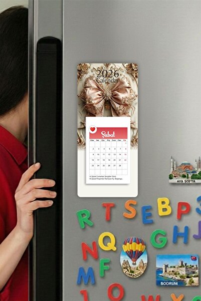 Tieni 2026 Takvimi | Buzdolabı Magnetli Takvim | Refrigerator Magnet Calendar |Kd1214