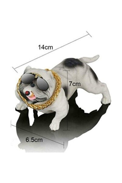 ASTRA LED Araba Içi Torpido Üstü Simülasyon Pitbull Köpek Dekorasyon Beyaz