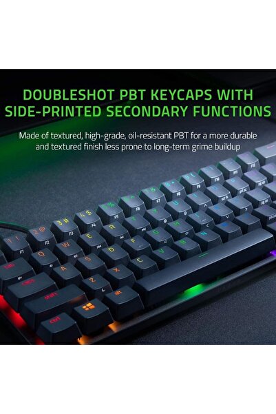 RAZER Huntsman Mini 60% Gaming Keyboard — Red Linear Optical Switches, RGB, PBT, USB-C