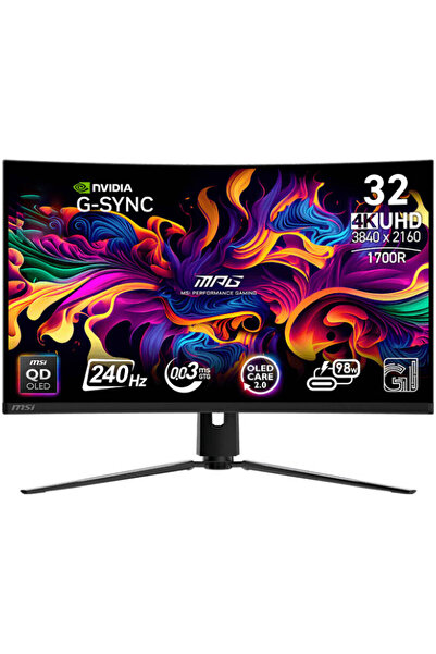 MSI MPG 321CURX 32" QD-OLED 4K UHD Gaming Monitor - 240Hz, 0.03ms, G-Sync Compatible