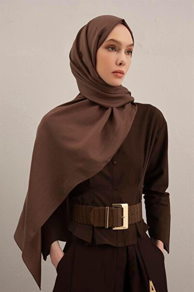 Armine Plain Lyocell Shawl - Brown 11