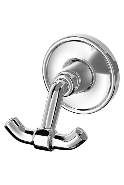 Generic Double Hook – Chrome Effect | Wall-Mounted Towel or Robe Hook