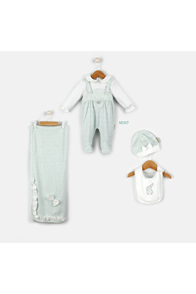 Babydola Mini Dot Patterned 4-Piece Newborn Baby Set with Rabbit Detail