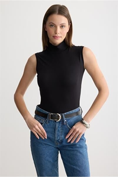 MODA MAÇKA PARK Badi Viscose Combed Cotton Zero Sleeve Half Fisherman Badi