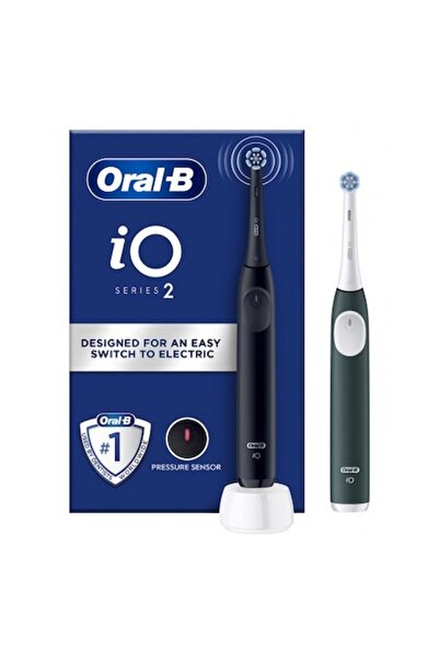 Oral-B iO2 Electric Toothbrush Duo Pack (Black & Green) - Round Brush Heads