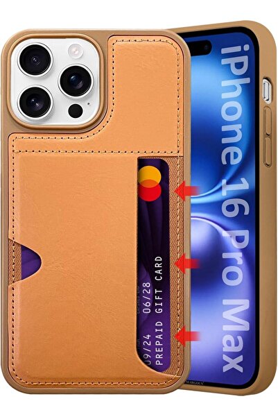 Margoun جراب جلدي مضاد لبصمات الأصابع لهاتف iPhone 16 Pro Max مع فتحة بطاقة م...