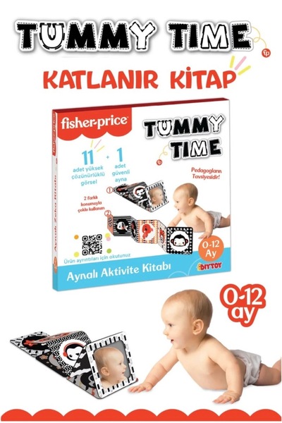 Diytoy 2’li Set Flash Cards Zeka Kartları+Aynalı Aktivite Kitabı Tummy Time