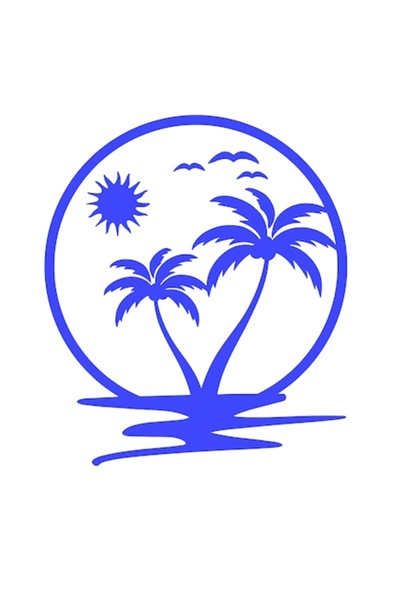 Oracal Decorative car sticker, durable, Hawaii time, palm trees, 18cm, blue
