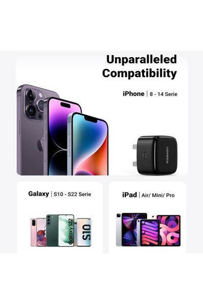 Ugreen Wall Charger with USB-C Port Fast Charging 20W - Black