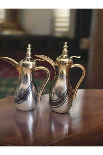 Alsaif Gallery High-quality, break-resistant pressure thermos set featuring two layers of stainless steel, available in 1 liter and 0.80 liter capacities.