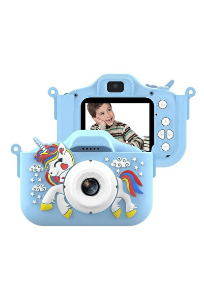 BaoBao Aparat foto digital pentru copii 4800 MP, zoom 8x, model unicorn albas...
