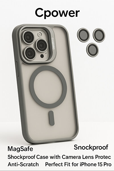 iPhone 15 pro max Kılıfı, Kaliteli Kamera Lens Koruyucu Dahil,magsafe,Darbe Dayanaklı,3 Renk
