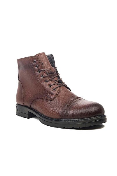 MODANI SEÇ Erkek Kürklü Suni Deri Bağcıklı Askeri Postal Bot – Siyah/Kahve/Ta...