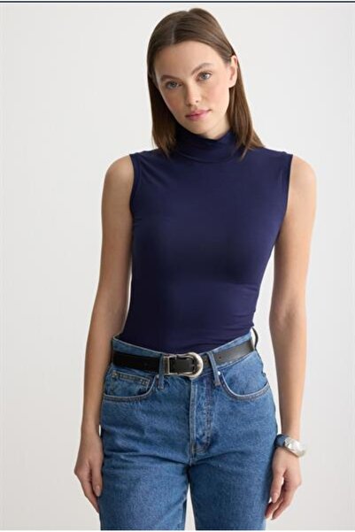 MODA MAÇKA PARK Badi Viscose Combed Cotton Zero Sleeve Half Fisherman Badi