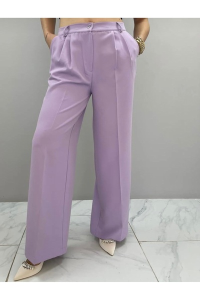 DİLA BOUTIQUE Lila kumaş palazzo pantolon