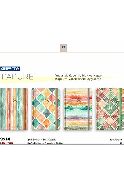 Gıpta 2026 Ajanda 9X14 Haftalık Ajanda 145-PUK