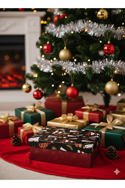 DODOMAR صندوق هدايا مستطيل الشكل مقاس 16×23×9 سم - علبة هدايا زخرفية لعيد الميلاد