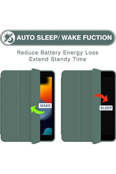 Generic Magnetic Smart Stand Case for iPad 10.2 7/3/9 Gen—Tri-Fold Auto Sleep/Wake Protective Cover