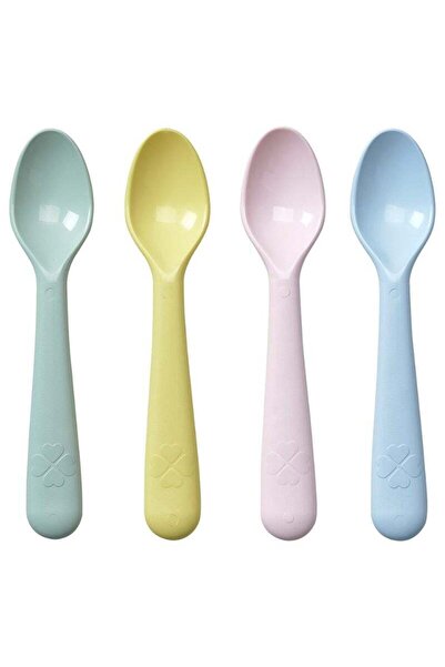 KALAS Children's Spoon Set, Mixed Colours, Lightweight, 4-Pack, 16 cm
