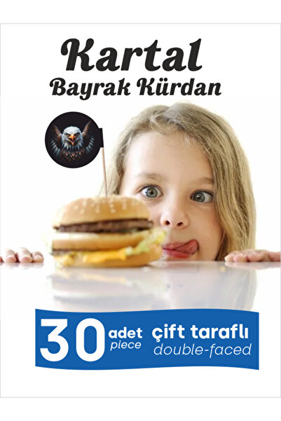 Bayrak Kürdan Beşiktaş Sembolü Kartal Baskılı Kahvaltı, Yemek, Organizasyon S...