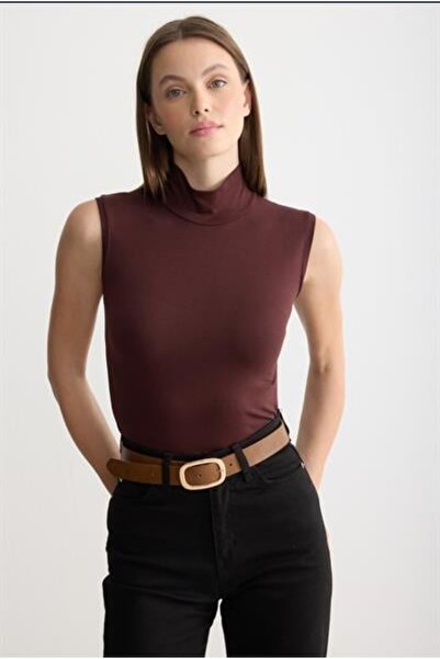 MODA MAÇKA PARK Badi Viscose Combed Cotton Zero Sleeve Half Fisherman Badi